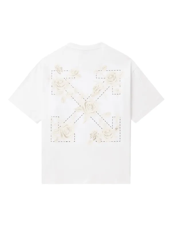 【 Off-White】ローズアローズプリントTシャツ Off-White Roses Arrows-print T-shirt | White | FARFETCH