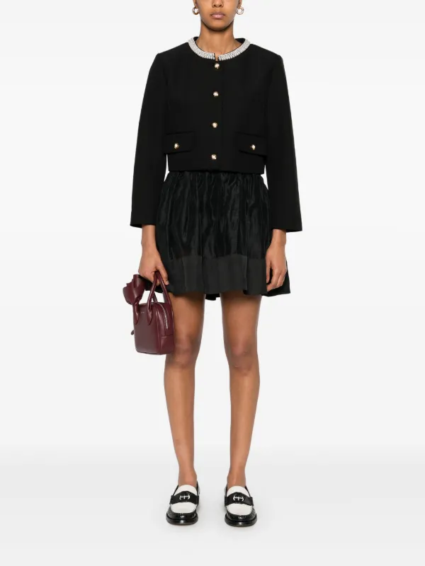 SANDRO Cropped Jacket | Black | FARFETCH