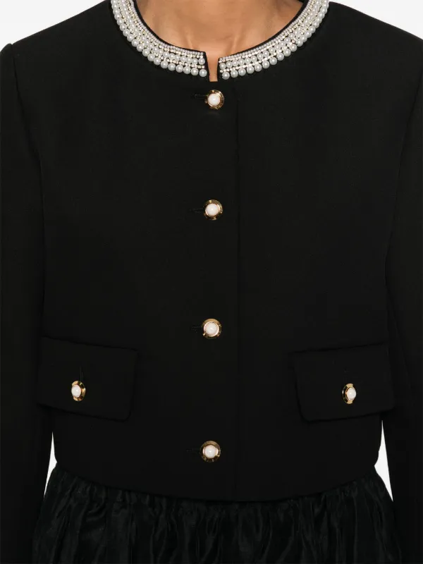 【大人気】SANDRO クロップド丈 テーラードジャケット SANDRO クロップド ジャケット | ブラック | FARFETCH JP