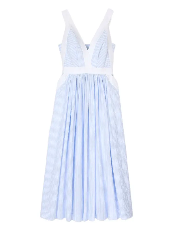 SANDRO Robe Longue à Rayures Bleu FARFETCH MA