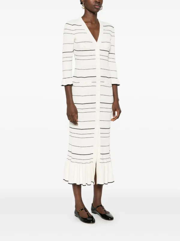 SANDRO Knitted Maxi Dress White FARFETCH CA