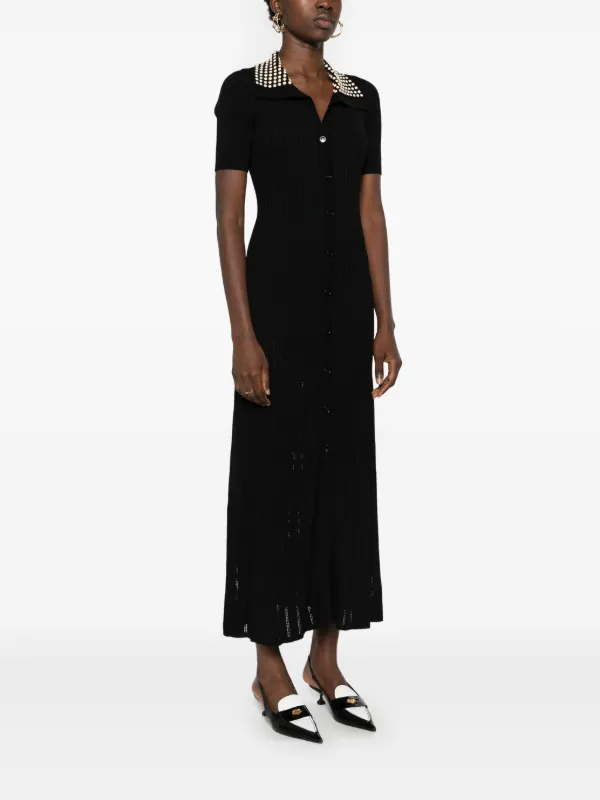 SANDRO ニット マキシドレス | ブラック | FARFETCH JP