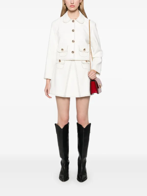フランス発 Sandro センターのプリーツがキュート! ミニスカート SANDRO プリーツ ミニスカート | ホワイト | FARFETCH JP