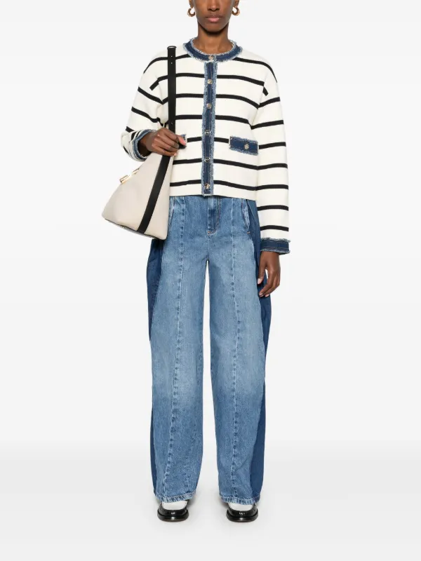 sandro カーディガン　新品未使用 SANDRO ストライプ カーディガン | ニュートラル | FARFETCH JP