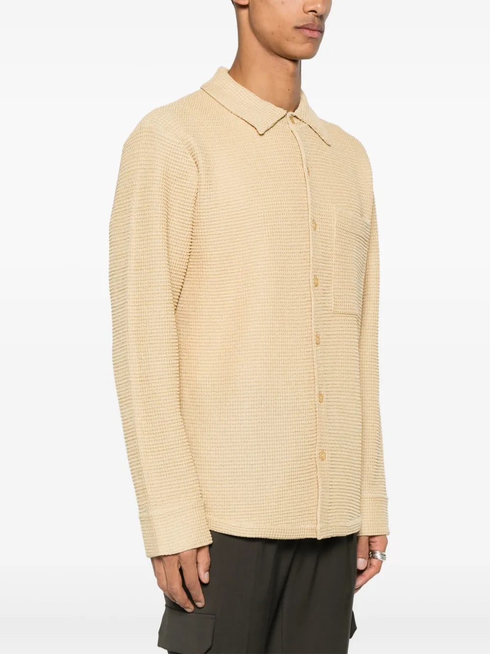 SANDRO Overhemd met wafelpatroon Beige