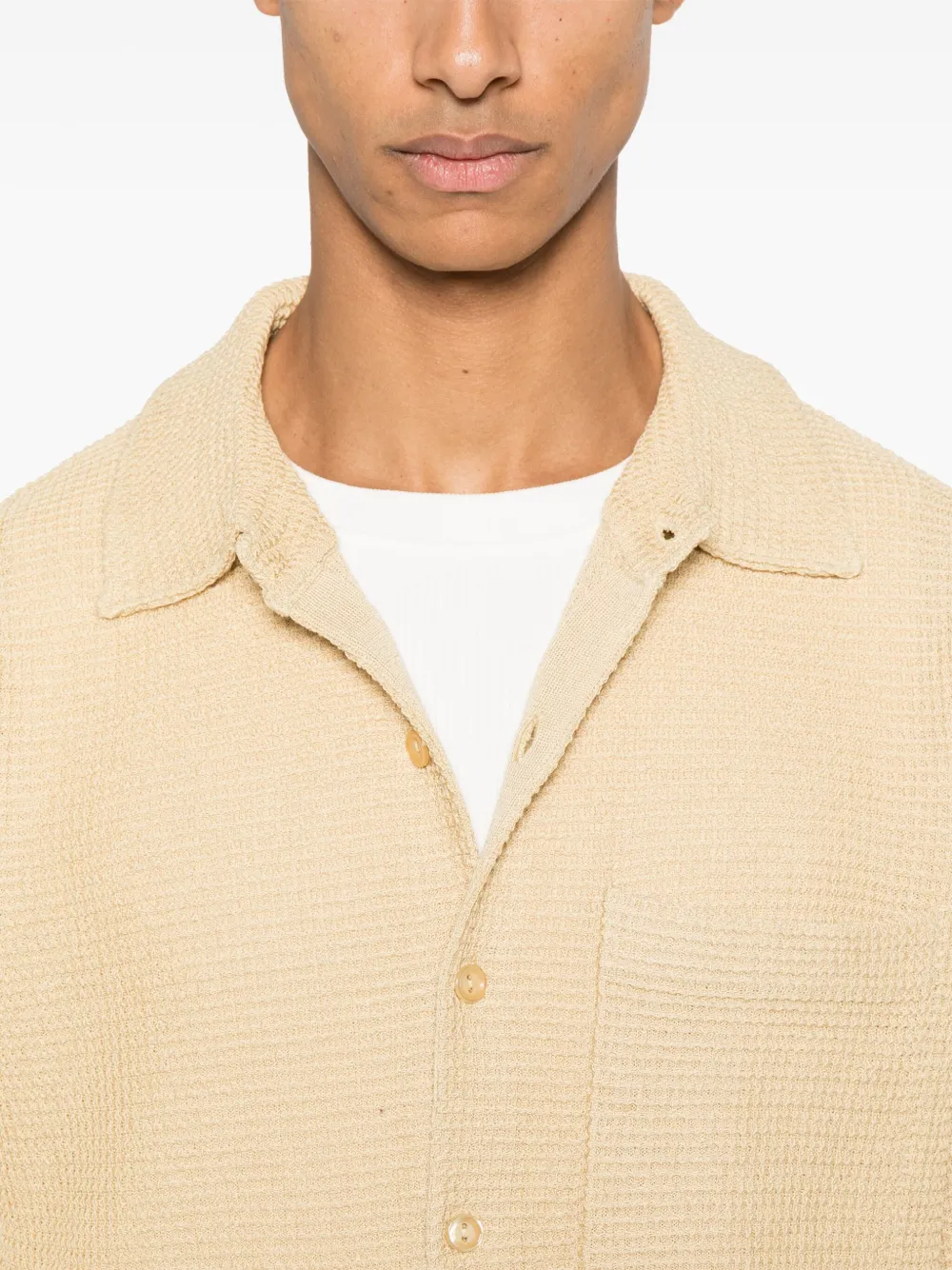 SANDRO Overhemd met wafelpatroon Beige