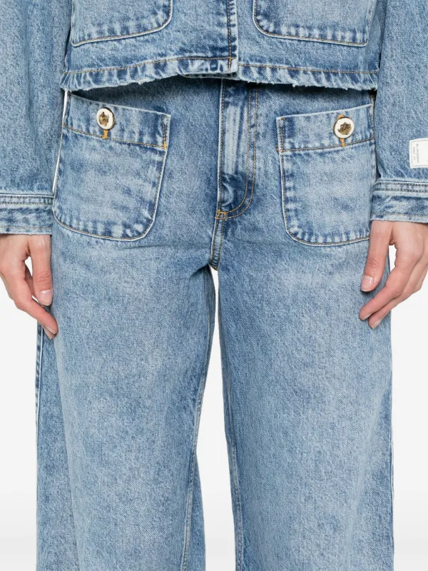 SANDRO faded-effect Jeans Blue FARFETCH JO