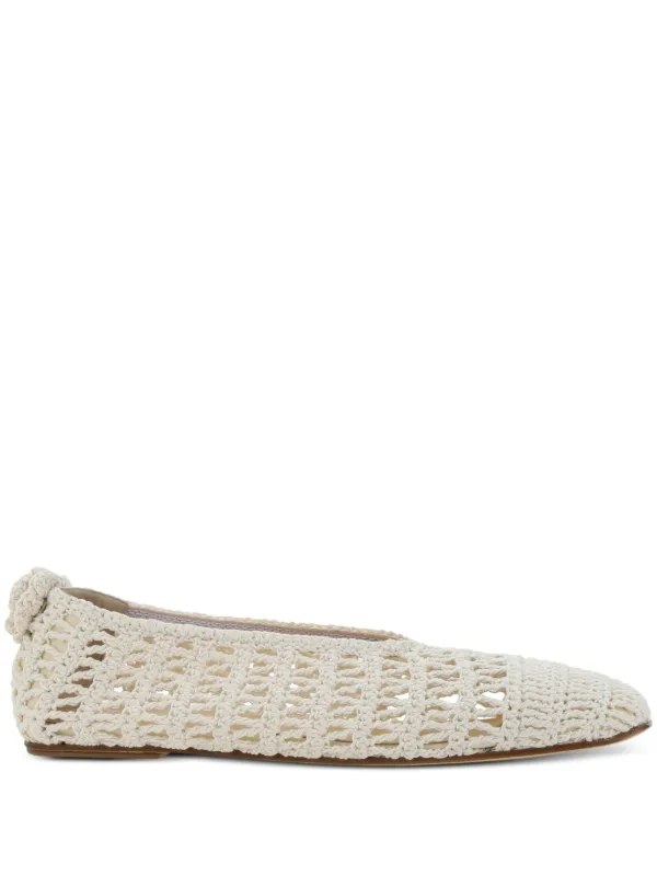Magda Butrym Crochet Ballerina Shoes in Neutrals