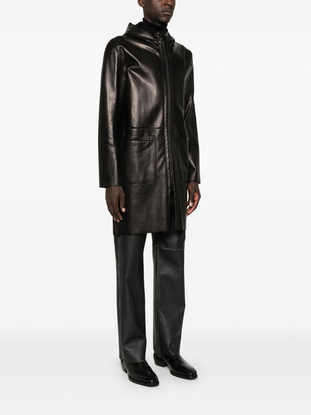 SALVATORE SANTORO LEATHER COAT 