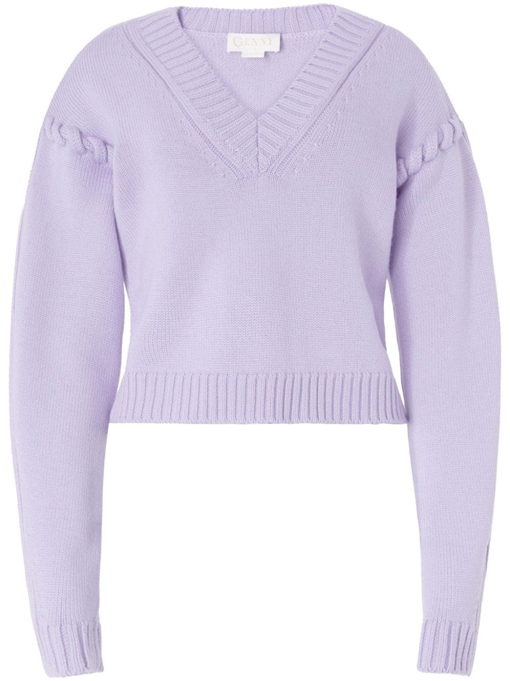 Shop Genny Tubular-stitching Wool Sweater In Violett