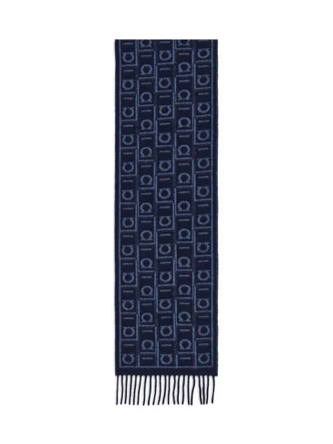 Ferragamo monogram fringed scarf