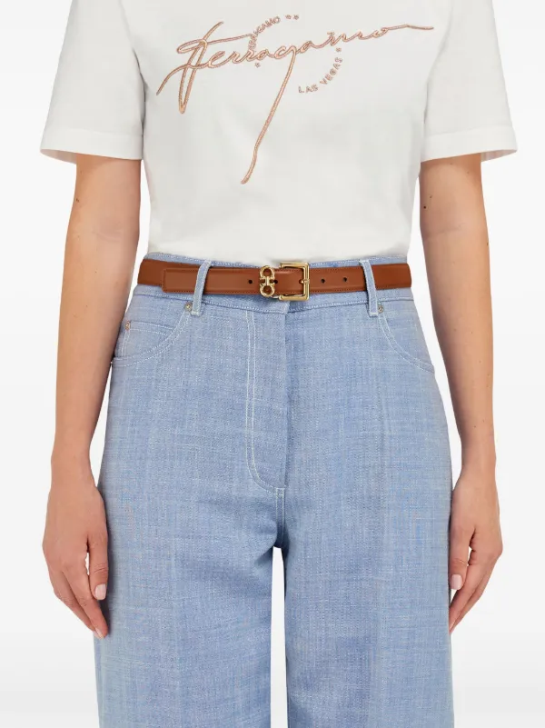 レア　フェラガモ　ベルト　ガンチーニ　ブラウン サルバトーレフェラガモ Salvatore Ferragamo SALVATORE