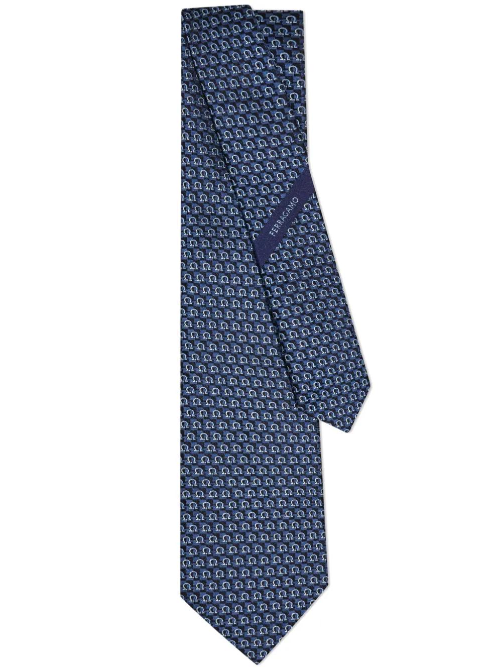 Ferragamo Gancini jacquard tie | Blue | Image 1
