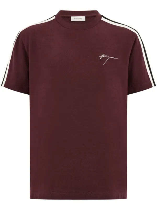 Ferragamo side-stripe Cotton t-shirt Red FARFETCH JO