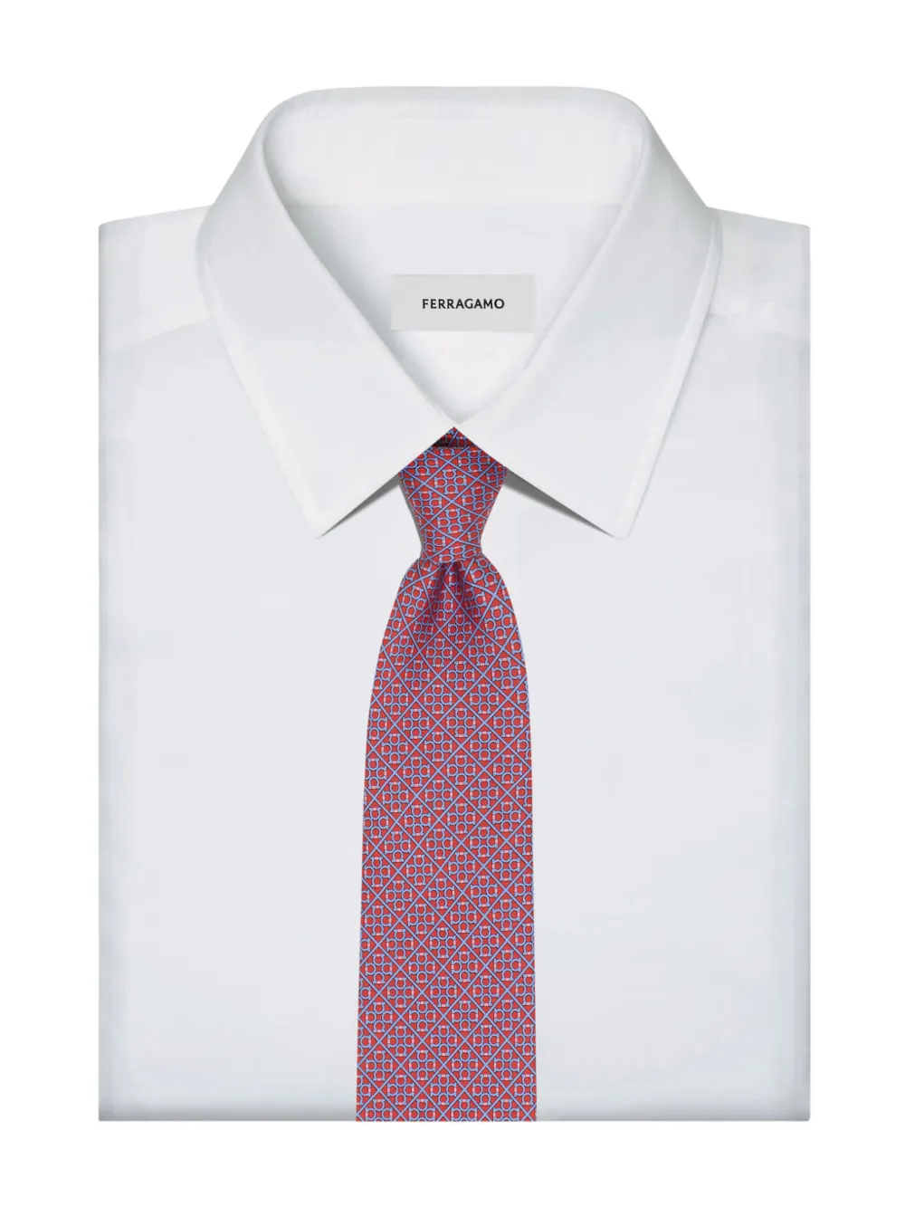 Ferragamo Gancini Print Tie In Red