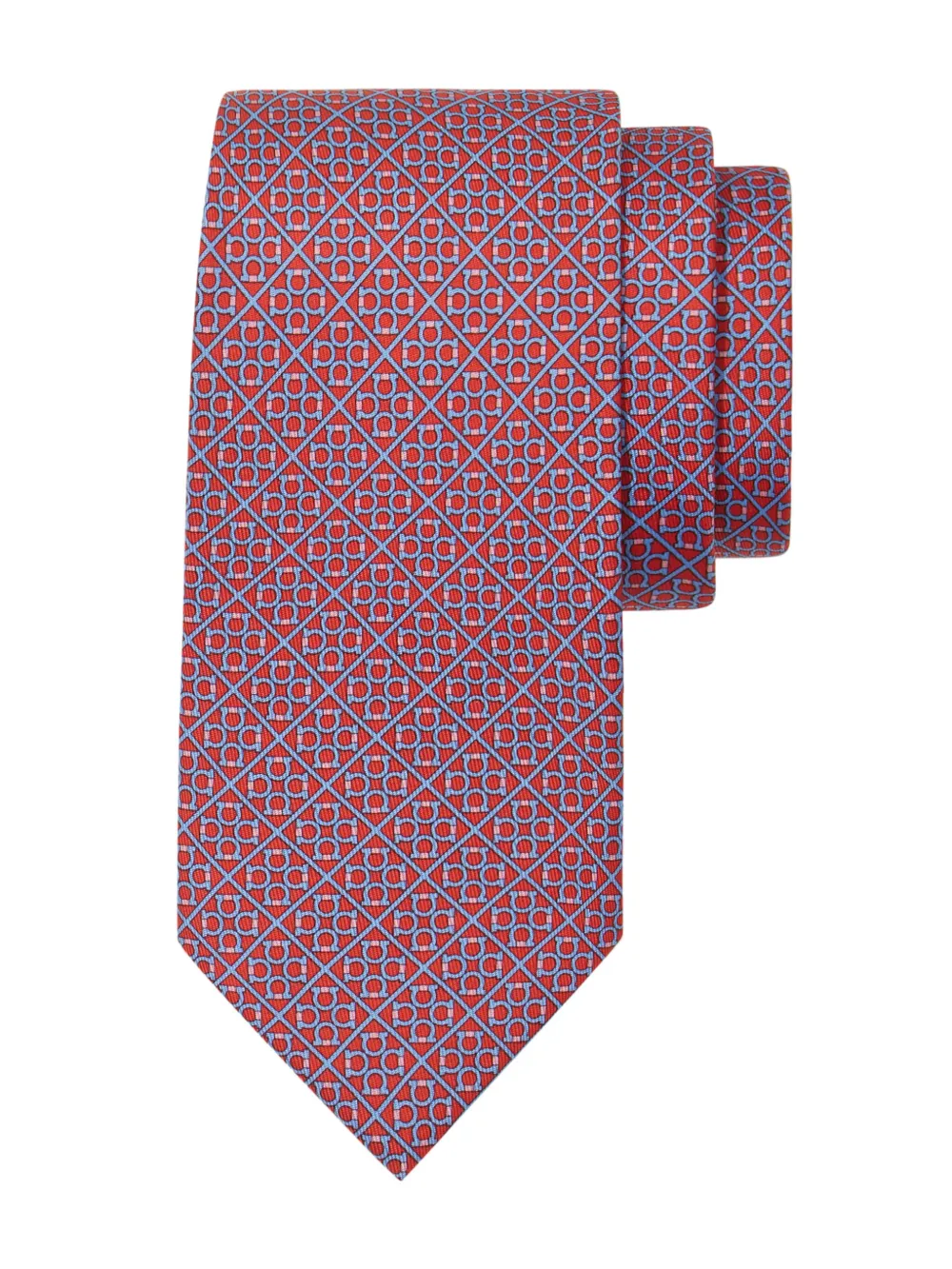 Ferragamo Gancini Print Tie In Red