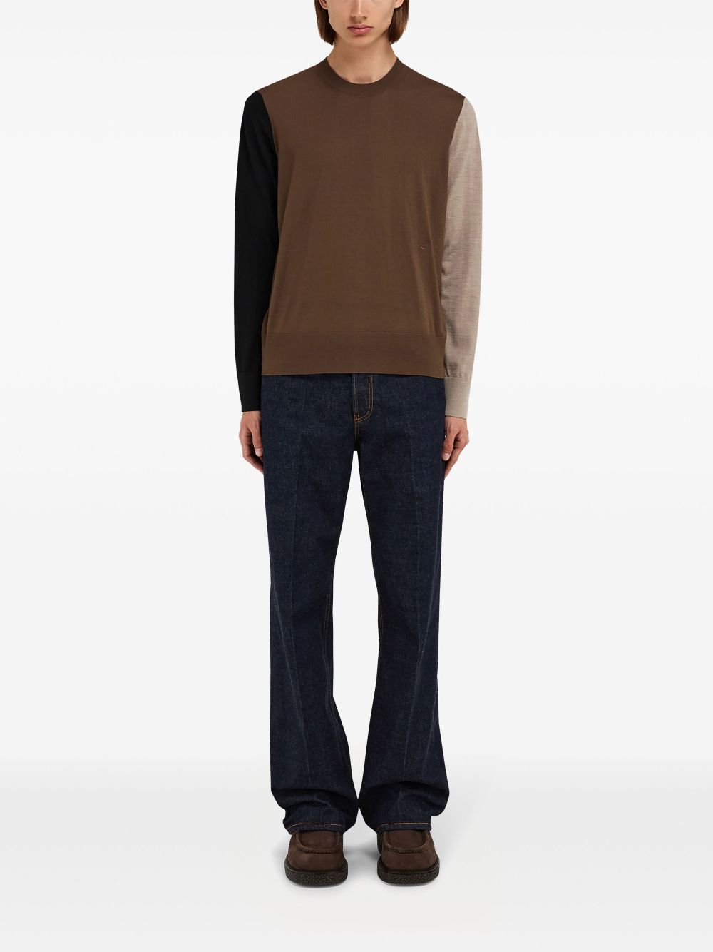 Ferragamo colour-block wool sweater - Neutrals