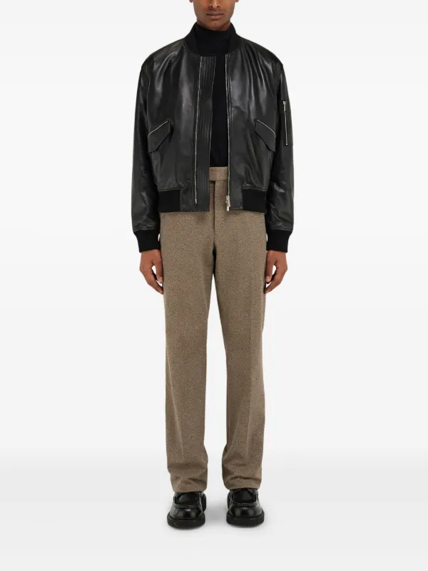 ジャケット SALVATORE FERRAGAMO BOMBER JACKET IN WOOL, SILK AND LINEN Salvatore Ferragamo Back Print Bomber Jacket, $1,892