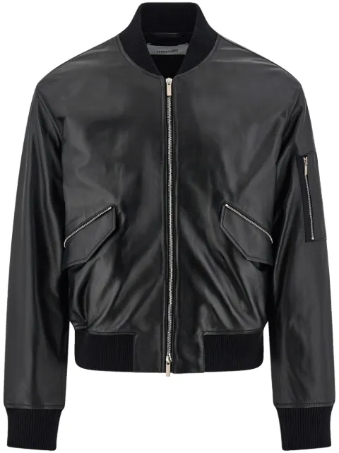 Ferragamo Jaqueta bomber de couro