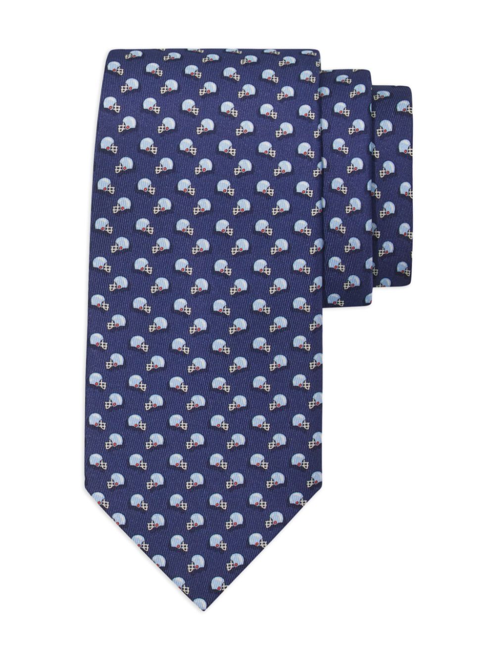 Ferragamo Football-print silk tie - Blue