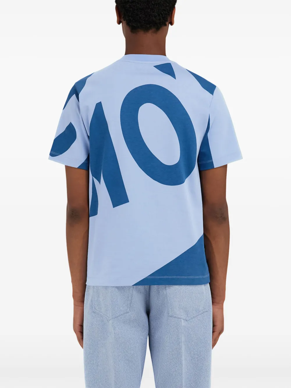 Ferragamo T-shirt met grafische print Blauw