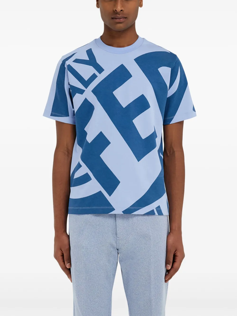 Ferragamo T-shirt met grafische print Blauw
