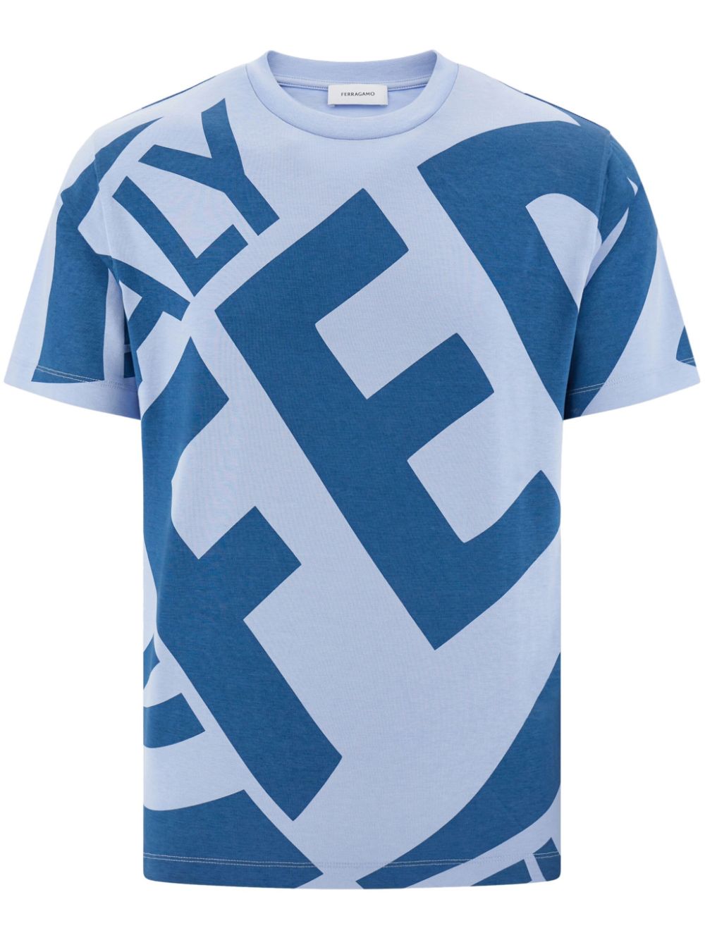 Ferragamo T-shirt met grafische print Blauw