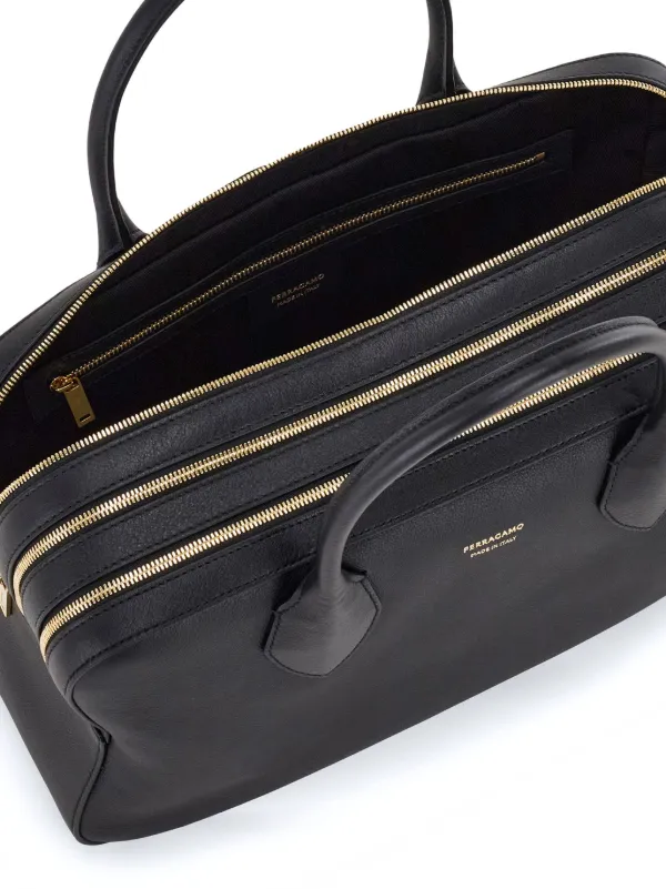 Ferragamo レザーハンドバッグ | ブラック | FARFETCH JP