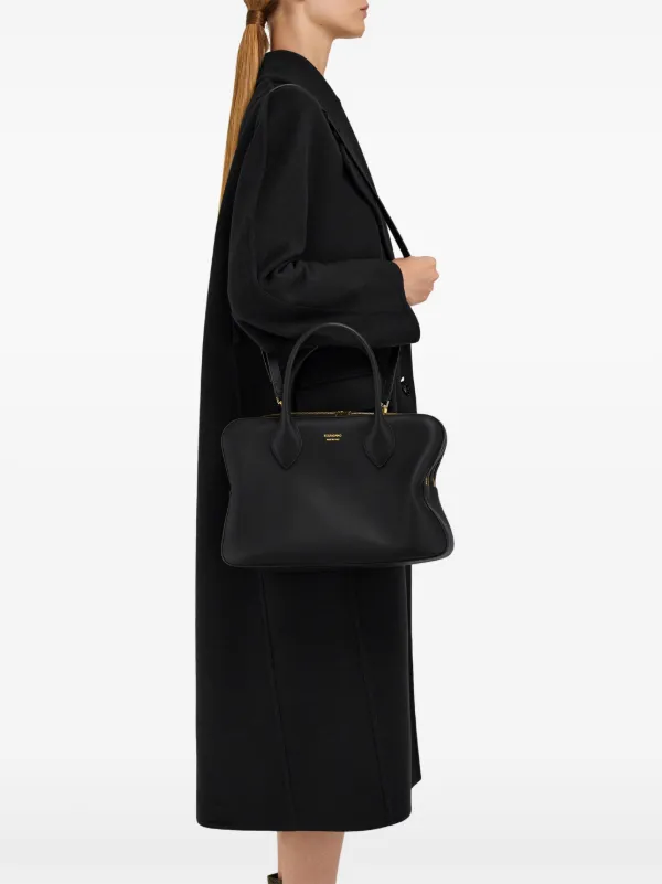 Ferragamo レザーハンドバッグ | ブラック | FARFETCH JP