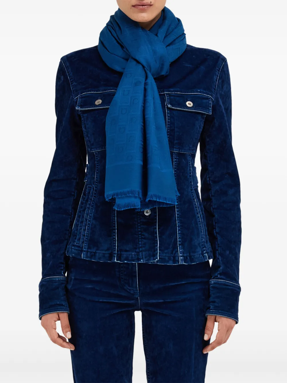Ferragamo Stola met monogram Blauw