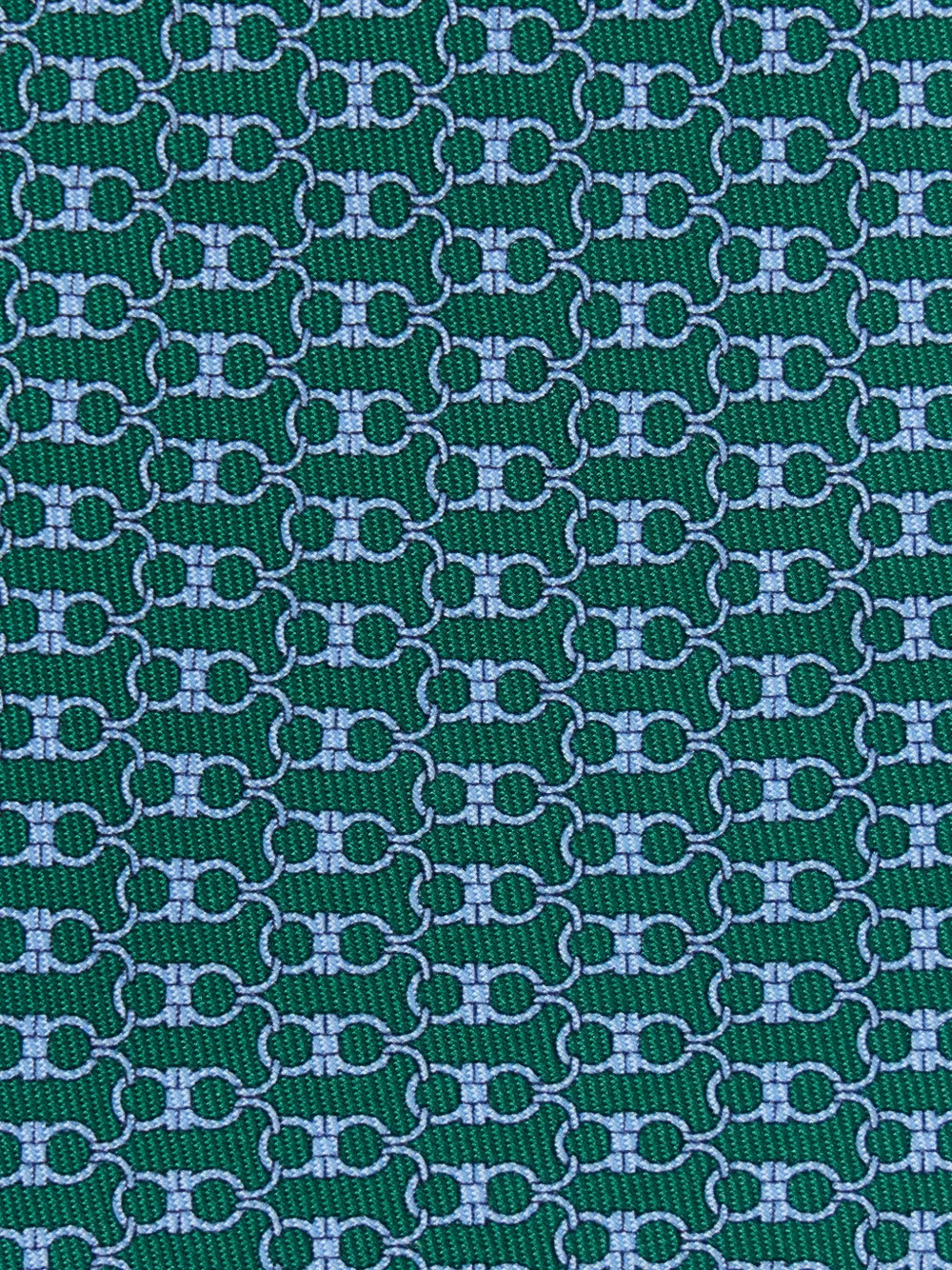 Ferragamo Stropdas met ganciniprint - Groen