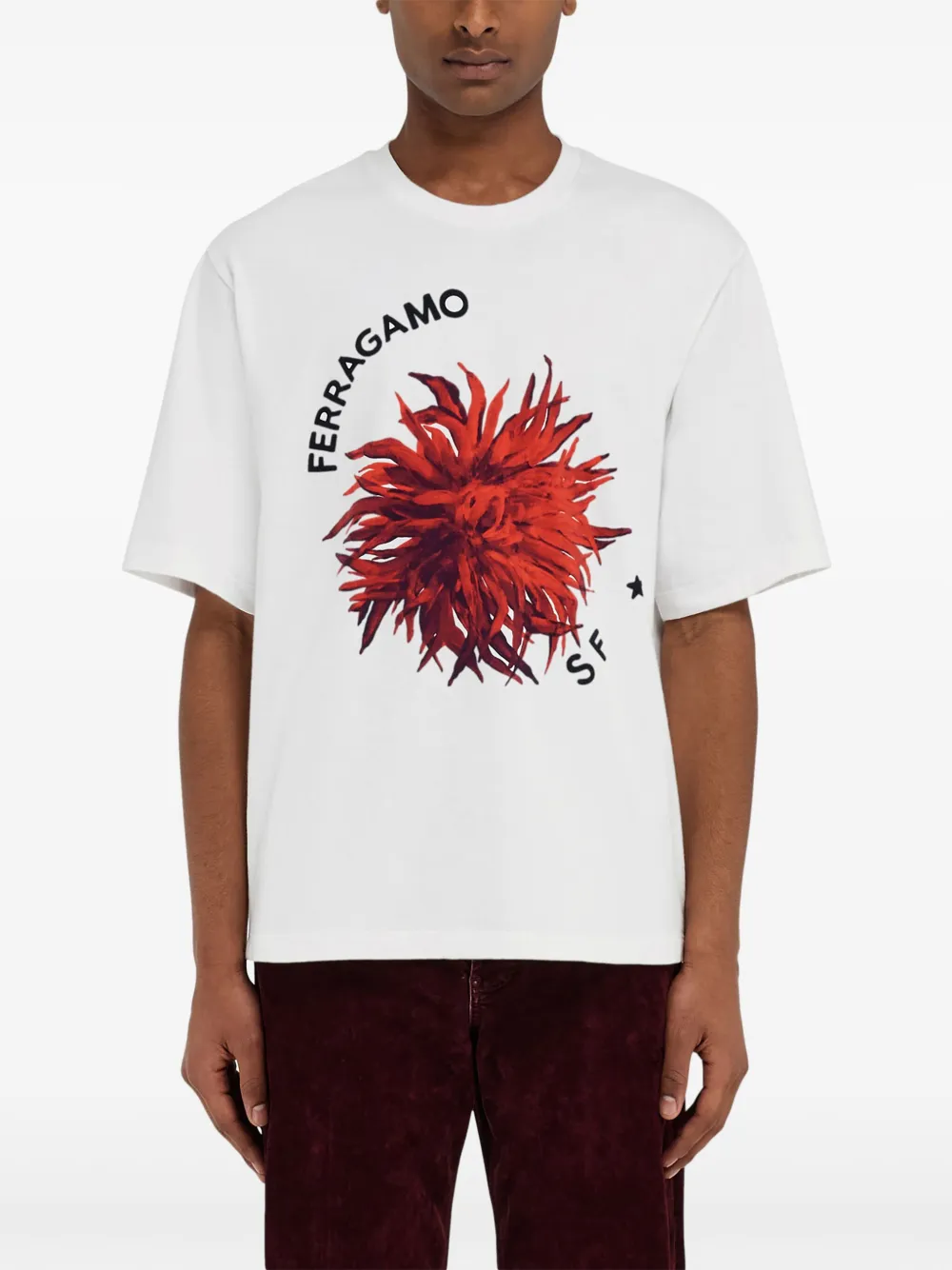 Ferragamo T-shirt met print Wit