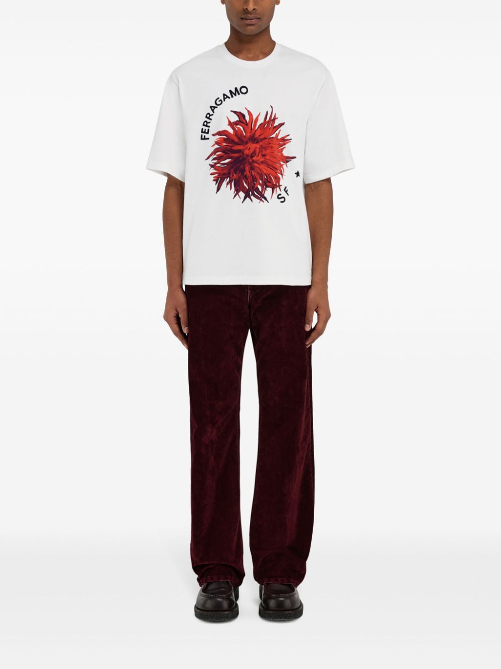 Ferragamo T-shirt met print - Wit