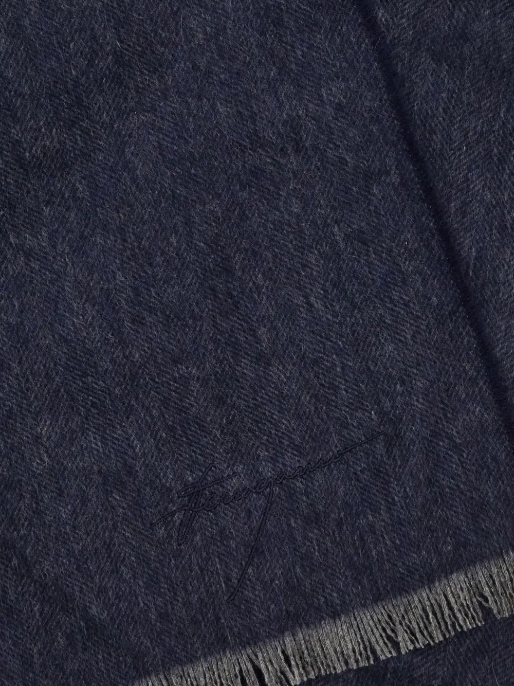 Ferragamo Sjaal met franje Blauw