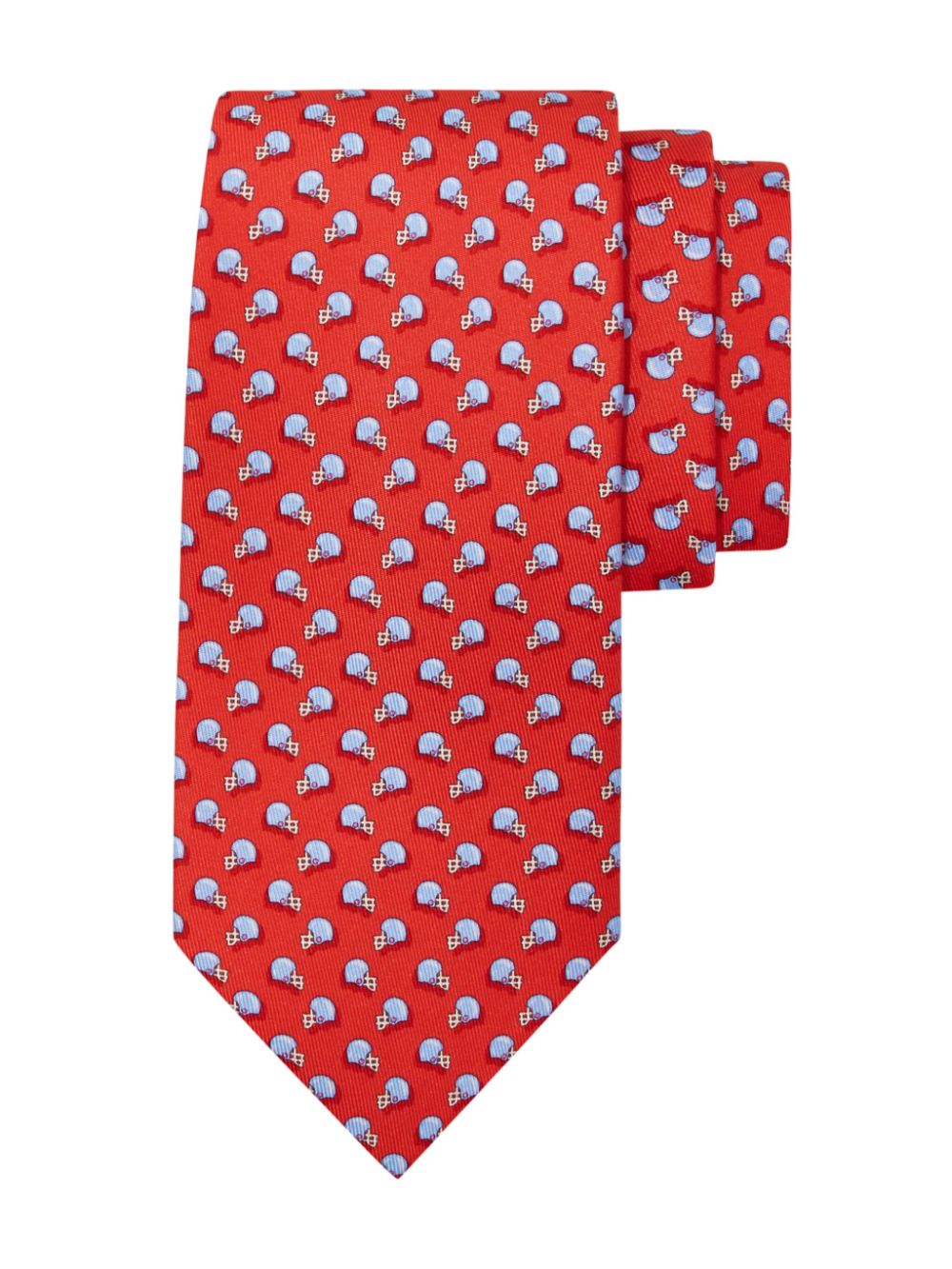 Ferragamo Football-print silk tie - Red