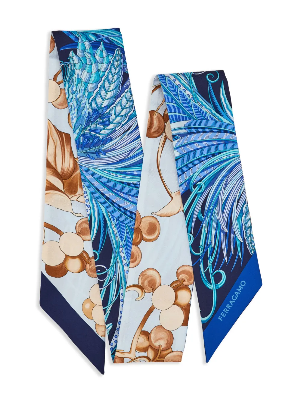 Ferragamo Sjaal met Animals-print - Blauw