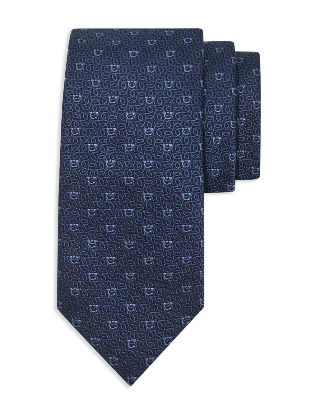 Ferragamo Stropdas met jacquard Blauw