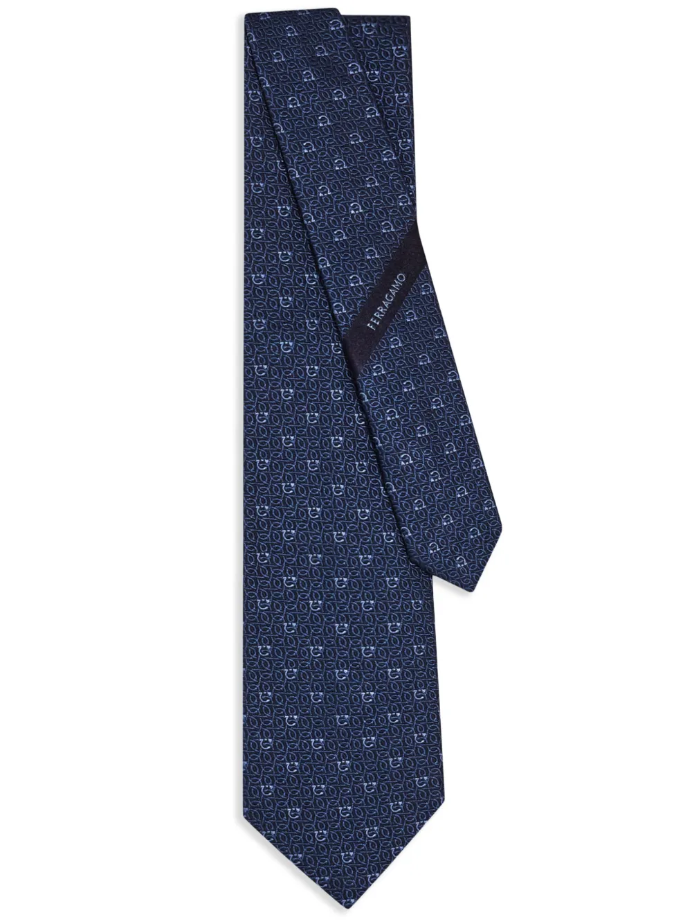 Ferragamo Gancini jacquard tie | Blue | Image 1