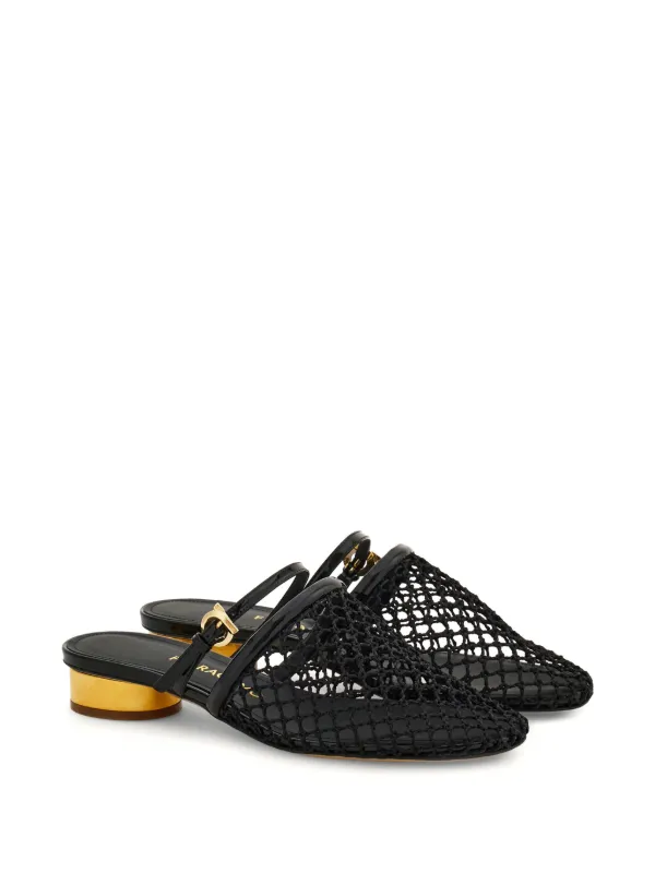 【関税&送料込】Salvatore Ferragamo Black Phobos Mules Ferragamo Pre-Owned Leather Mules | Black | FARFETCH