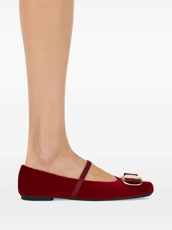 Ferragamo Mary Jane Ballerina Shoes Red FARFETCH IE