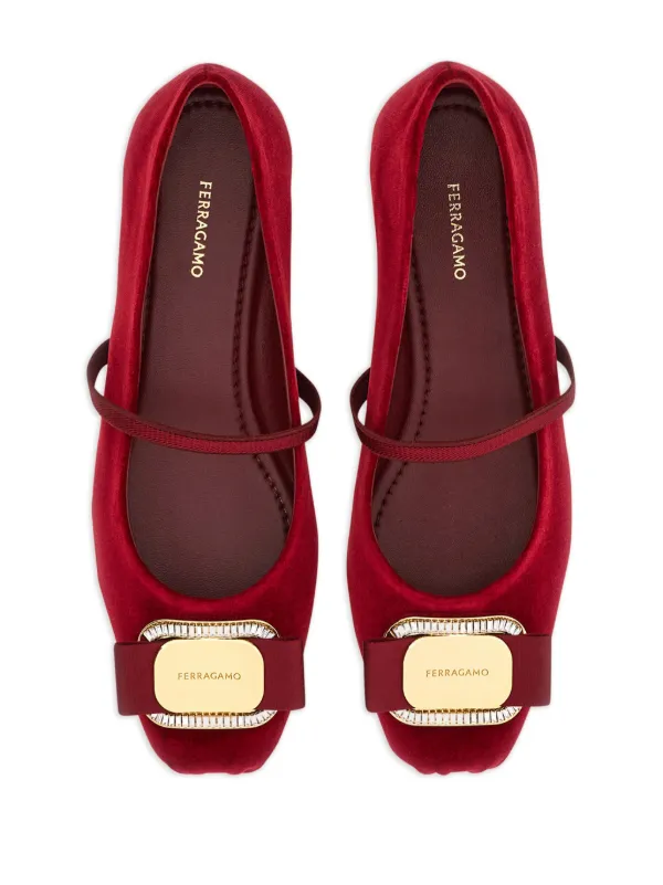 Ferragamo Mary Jane Ballerina Shoes Red FARFETCH IE