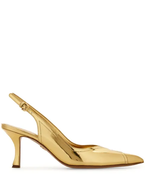 Ferragamo zapatillas metalizadas con tacón de 70mm