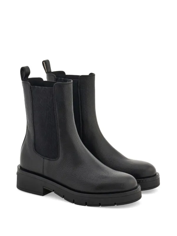 フェラガモ ブーツ 美品　チェルシーブーツ Ferragamo レザー チェルシーブーツ | ブラック | FARFETCH JP
