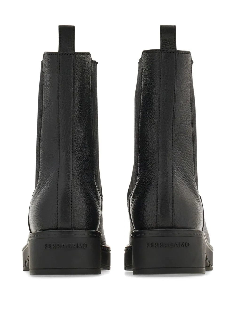 Ferragamo leather Chelsea boots Black