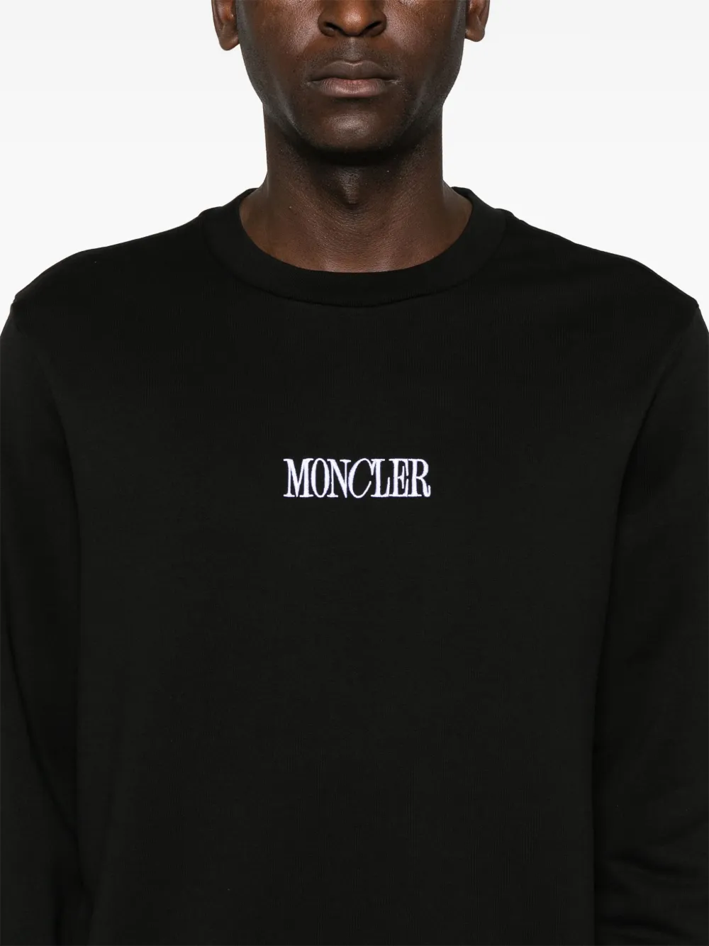 Moncler Sweater met geborduurd logo Zwart