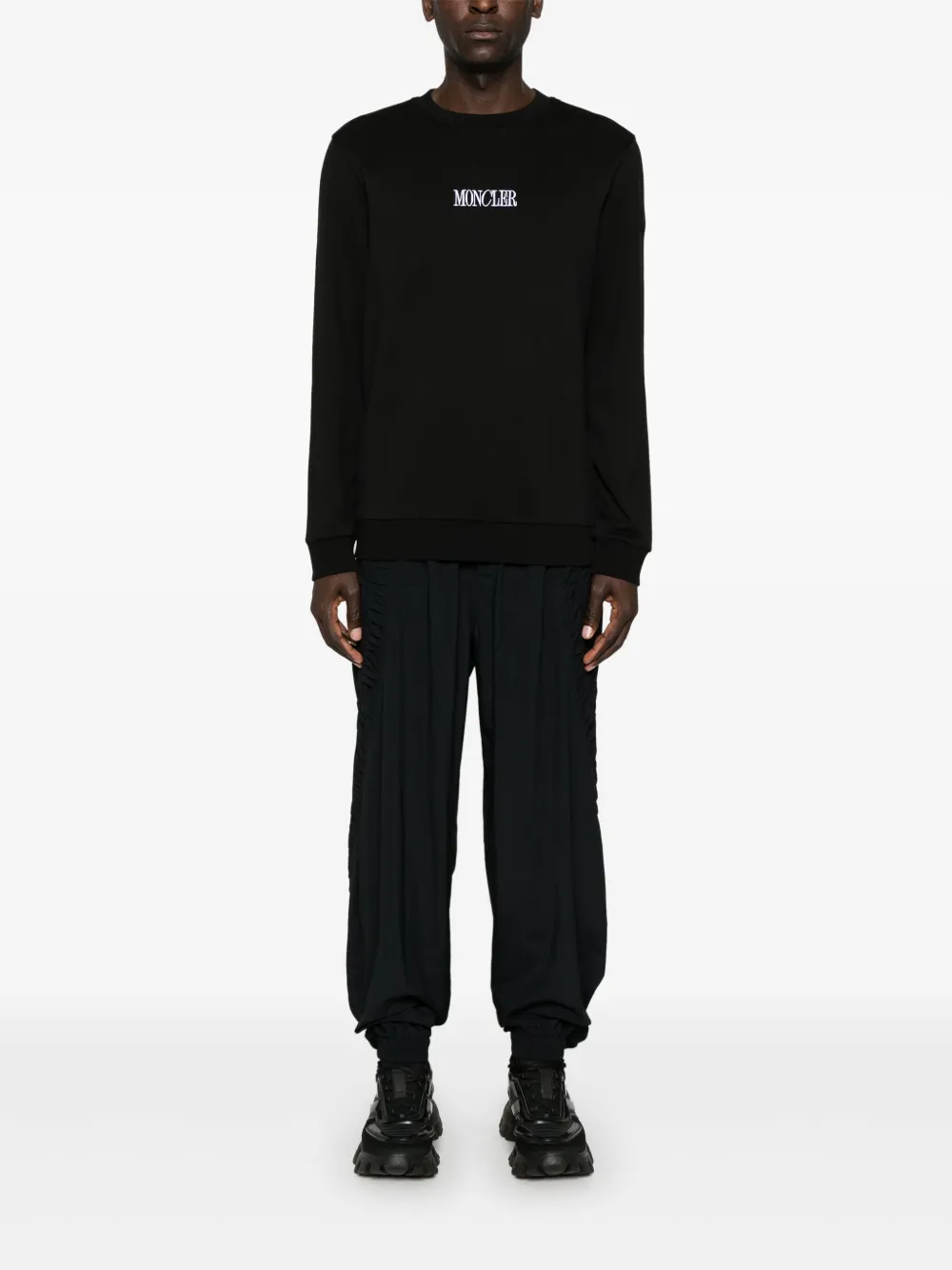 Moncler Sweater met geborduurd logo - Zwart