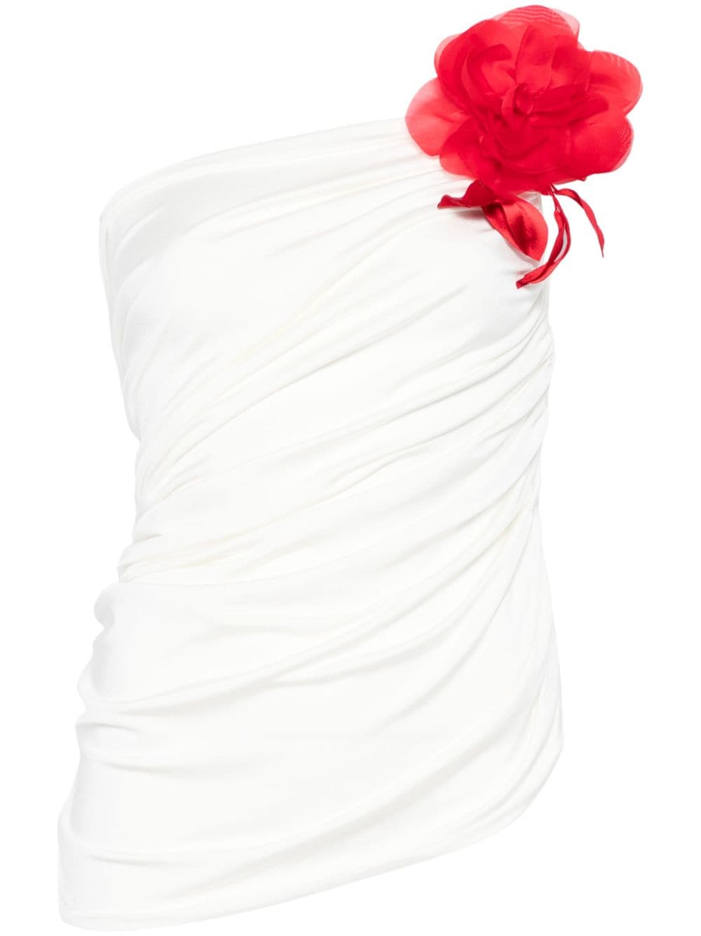 Magda Butrym One-shoulder Draped Top In White