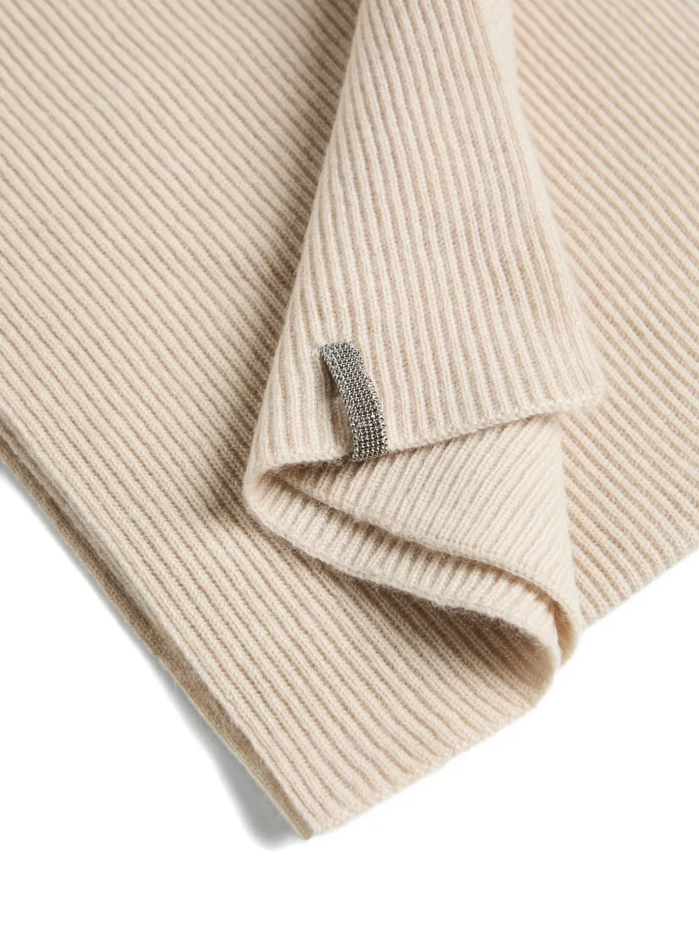 Brunello Cucinelli Kids Geribbelde sjaal - Beige