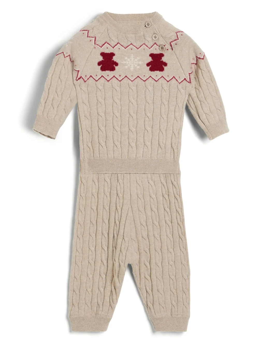 Brunello Cucinelli Kids Baby Bernie gecoördineerde set met jacquard Beige