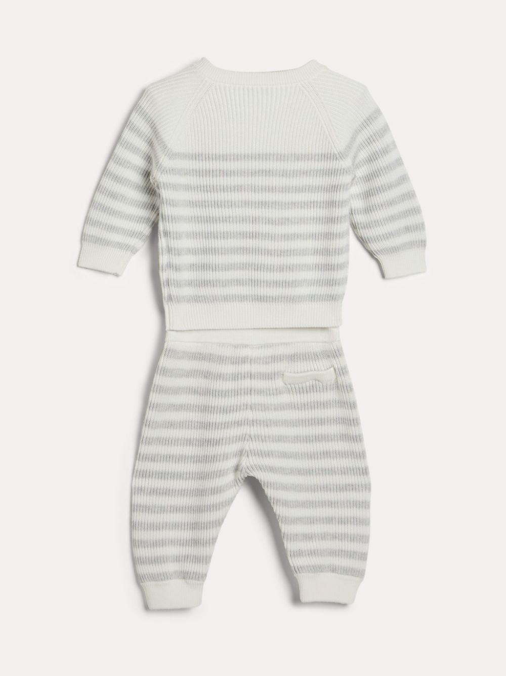 Brunello Cucinelli Kids Baby Bernie gestreepte set - Wit